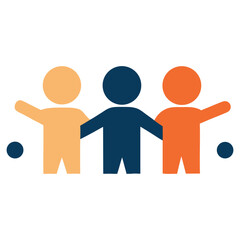 United Colorful People Group Icon