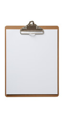 Isolated Clipboard with Blank White Paper Texture Background Design