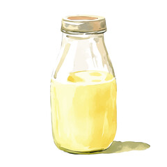 My Watercolor illustration, buttermilk painting illustration isolated on a white background, illustration, AI painting design, vector illustration set, eps format