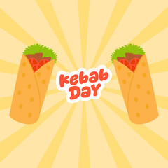 Vector graphic of Kebab Day for Kebab Day celebration.