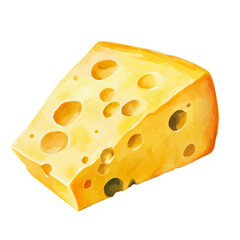 My Watercolor illustration, cheddar cheese painting illustration isolated on a white background, illustration, AI painting design, vector illustration set, eps format