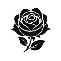 Rose icon silhouette