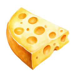 My Watercolor illustration, illustration cheese painting illustration isolated on a white background, illustration, AI painting design, vector illustration set, eps format