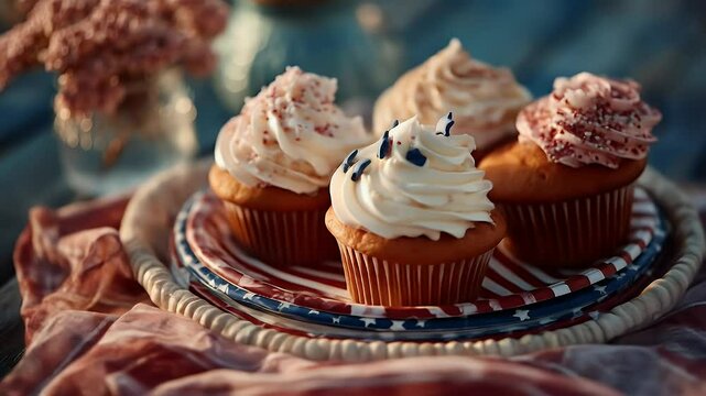 Red white and blue cupcakes festive dessert treats