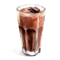 My Watercolor illustration, illustration chocolate milk painting isolated on a white background, illustration, AI painting design, vector illustration set, eps format