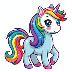 Cute and Colorful Unicorn Illustration for Fantasy Projects