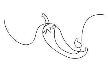 Chili icon one line minimalist vector illustration