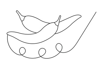 Chili icon one line minimalist vector illustration