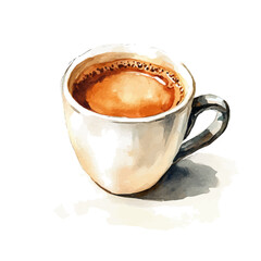 My Watercolor illustration, illustration coffee cup painting isolated on a white background, illustration, AI painting design, vector illustration set, eps format