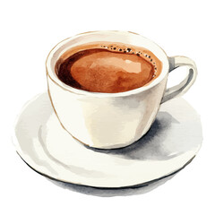 My Watercolor illustration, illustration coffee cup painting isolated on a white background, illustration, AI painting design, vector illustration set, eps format