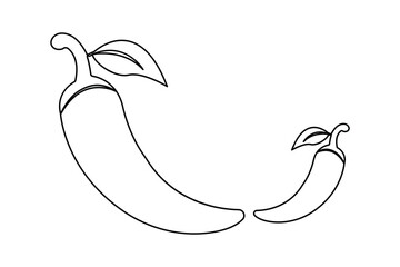 Chili icon one line minimalist vector illustration