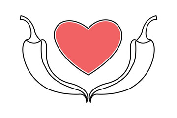 Chili icon one line minimalist vector illustration