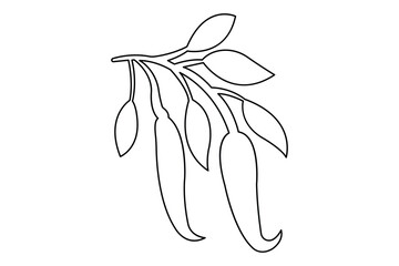 Chili icon one line minimalist vector illustration