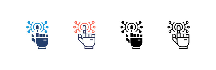 Obraz premium Robotic Hand Icon set multiple style collection