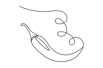 Chili icon one line minimalist vector illustration