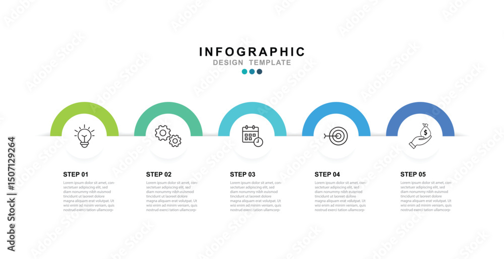Leinwandbilder vector infographic label design template with icons and 5 options or steps. for your business data. 