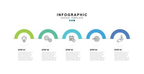 Vector Infographic label design template with icons and 5 options or steps. for your business data. Vector Illustration.