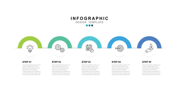 Vector Infographic label design template with icons and 5 options or steps. for your business data. Vector Illustration.