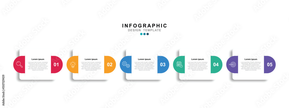Leinwandbilder Vector Infographic label design template with icons and 5 options or steps. for your business data. Vector Illustration.
