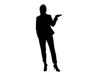 案内する女性のシルエット２