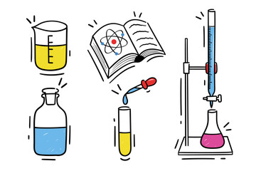 Chemistry hand drawn style doodle vector illustration