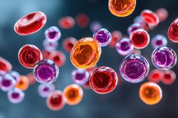Dysfunctional platelet cells in bone marrow with 3D Myelodysplastic Syndrome label.