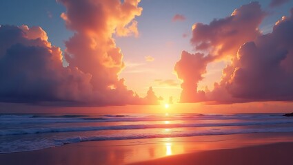 Colorful sunset over ocean