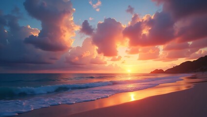 Colorful sunset over ocean