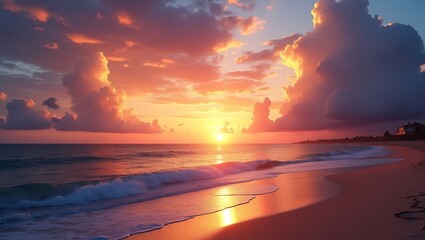 Colorful sunset over ocean