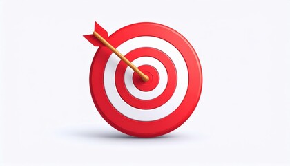 Red Target With Arrow Hitting Center