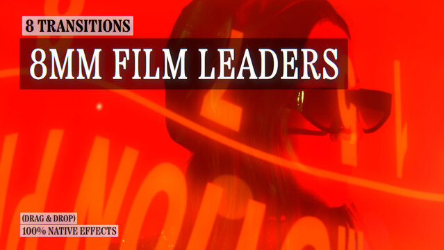 8mm Film Leaders Transitions | Seamless Native Graphics (Drag & Drop)