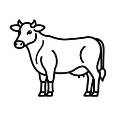 cow icon outline on white background