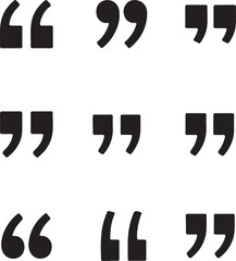 Set of quotation marks vector icons