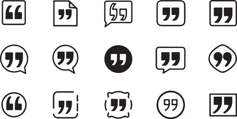 Set of quotation marks, vector icons