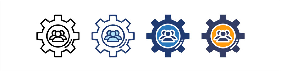 Teamwork Icon Set Multiple Style Collection