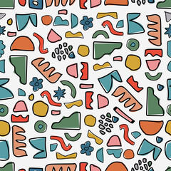 Seamless Abstract pattern. Idea for fabric, tablecloth pattern, wrapping paper, gift paper. Print ditsy. Motives are scattered randomly. Abstract pattern background. cute pattern.