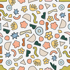 Seamless Abstract pattern. Idea for fabric, tablecloth pattern, wrapping paper, gift paper. Print ditsy. Motives are scattered randomly. Abstract pattern background. cute pattern.