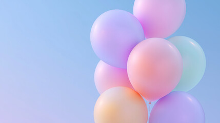 Pastel Balloon Arrangement in Soft Gradients