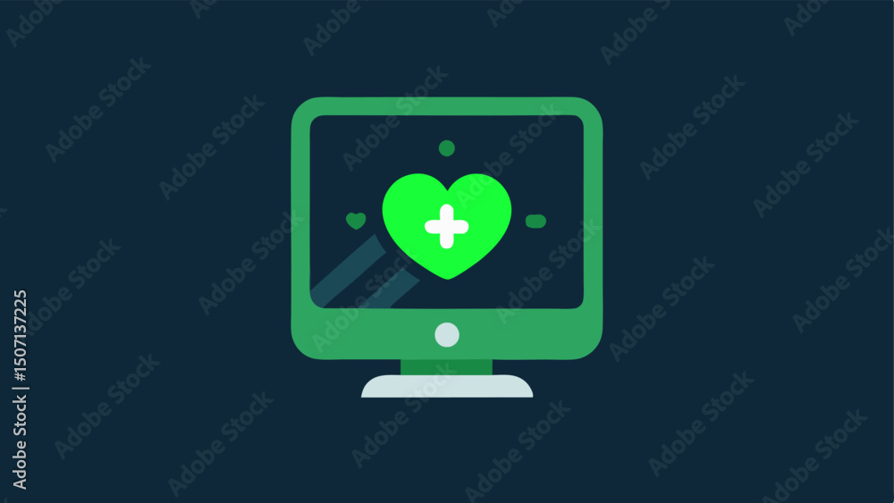 Poster metabolic health indicator the device screen displaying a glowing green light along with a simple ic