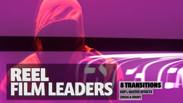 Reel Film Leaders Transitions | Seamless Native Graphics (Drag & Drop)