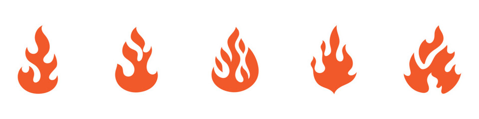 set of fire flames icon