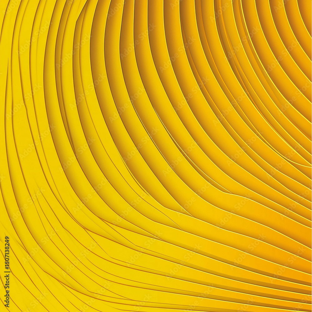 Aufkleber abstract yellow curved lines background smooth surface flowing texture design