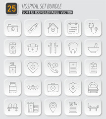 Comprehensive Hospital Icon Set Bundle: A Versatile Collection for Medical Design Projects