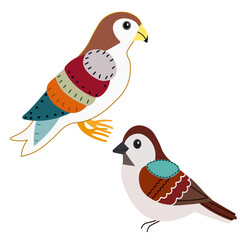 two birds flat vector image without background
