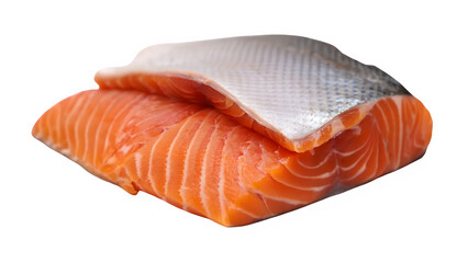 Salmon sushi and raw steak on transparent background showing fresh seafood and gourmet cuisine.