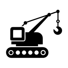Heavy Duty Construction Crane Silhouette
