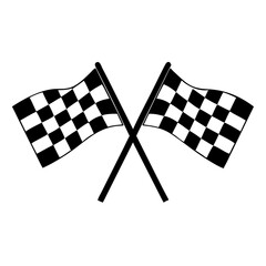 Fototapeta premium Two Crossed Checkered Racing Flags 