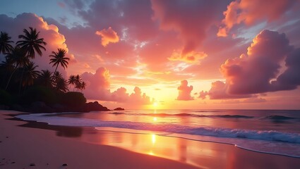 Summer sky background on sunset