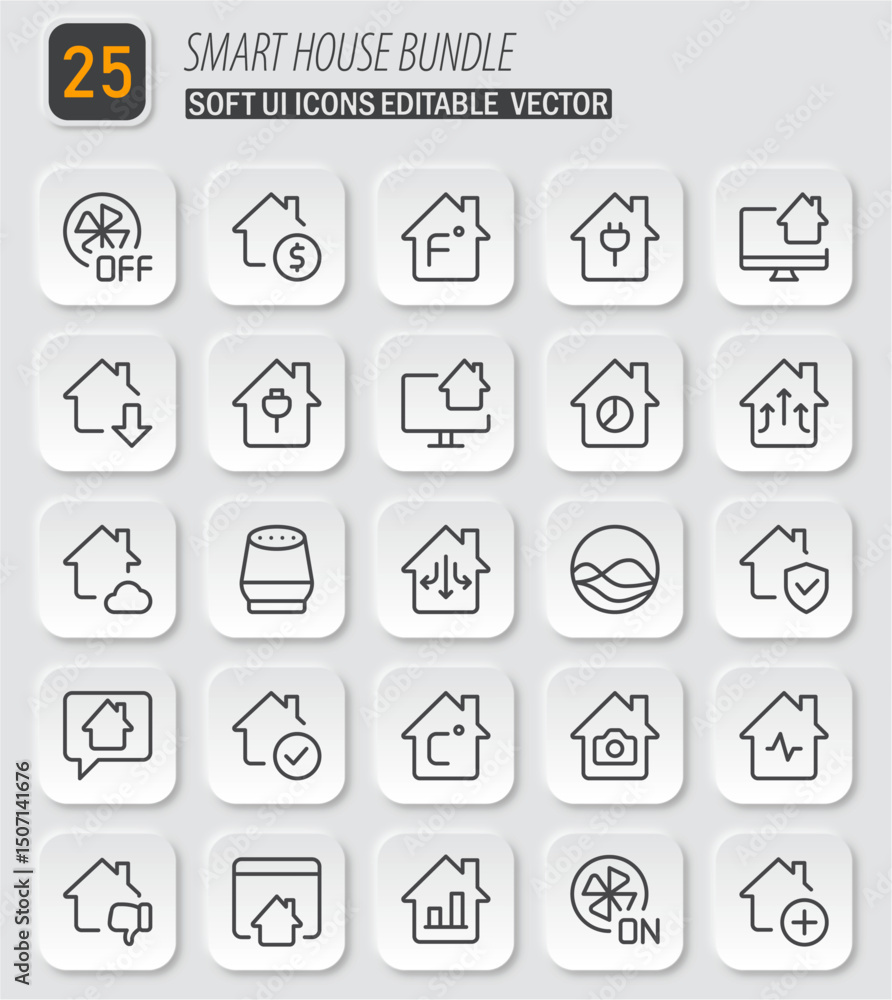 Aufkleber elegant smart home icon set: a modern vector collection for automation systems and connectivity