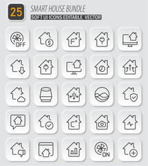 Elegant Smart Home Icon Set: A Modern Vector Collection for Automation Systems and Connectivity